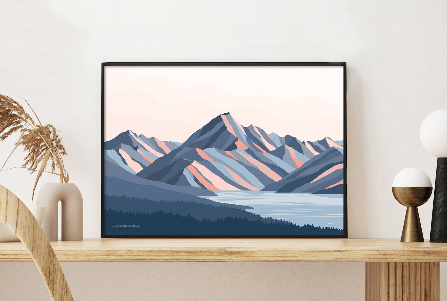 aoraki mt cook nz art print by Bridget Hall