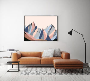 modern mountain art print chamonix