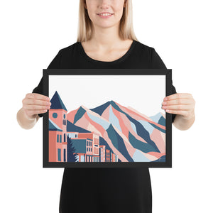 Telluride, Colorado. Modern Mountain Ski Town Landscape Art Print