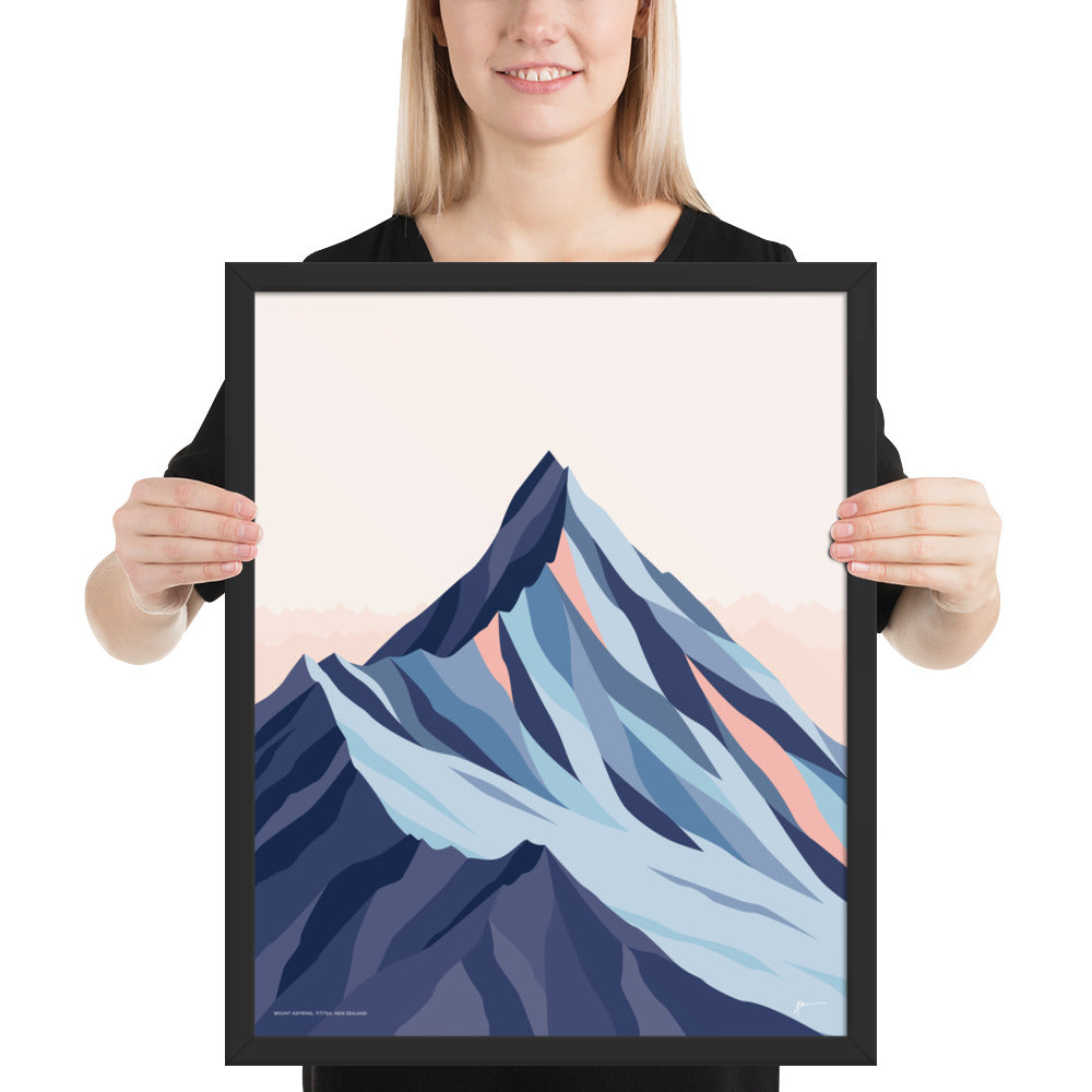 Mt Aspiring, New Zealand. Modern Mountain Landscape Art Print