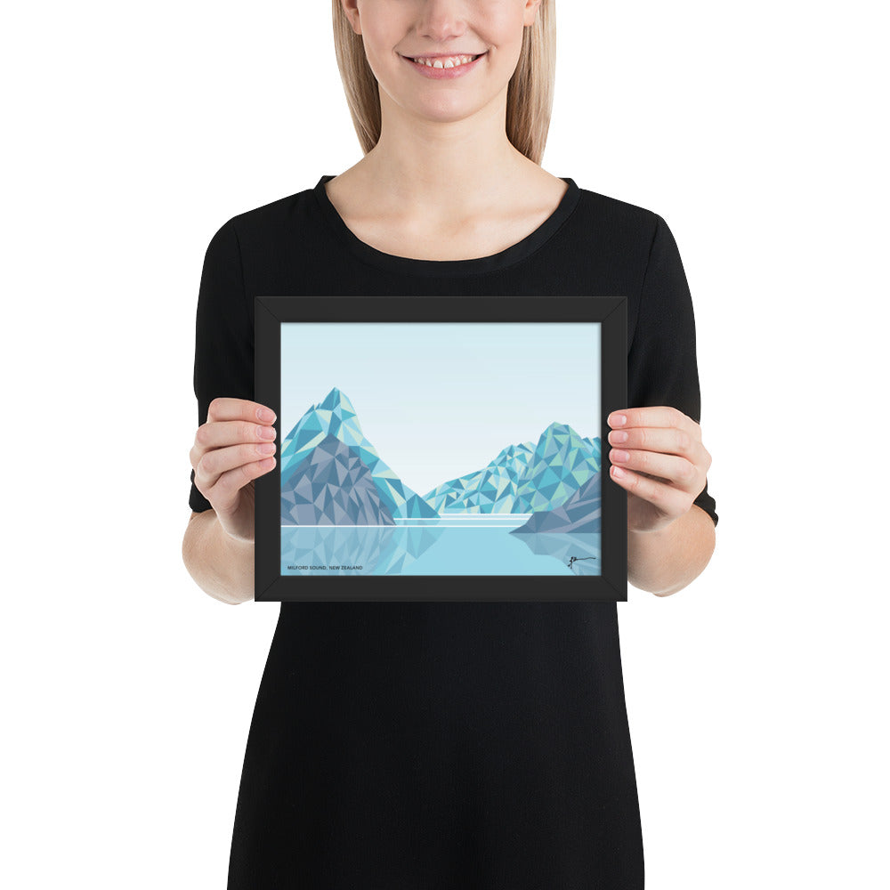 Milford Sound Mitre Peak New Zealand Geometric Art Print