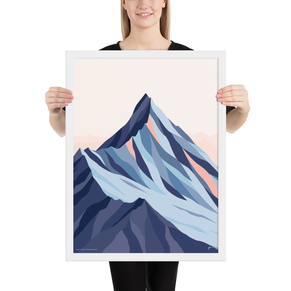 Mt Aspiring, New Zealand. Modern Mountain Landscape Art Print