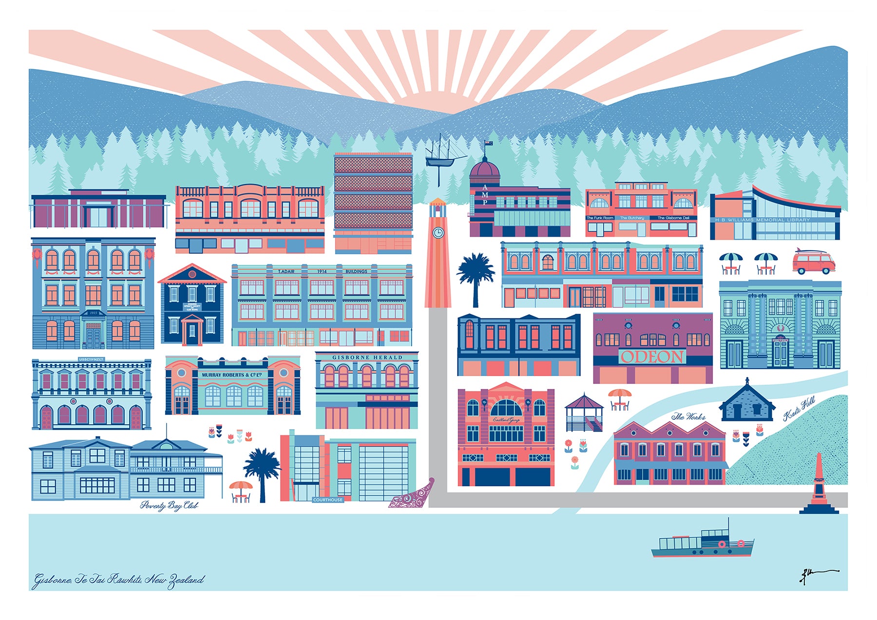 gisborne city art print