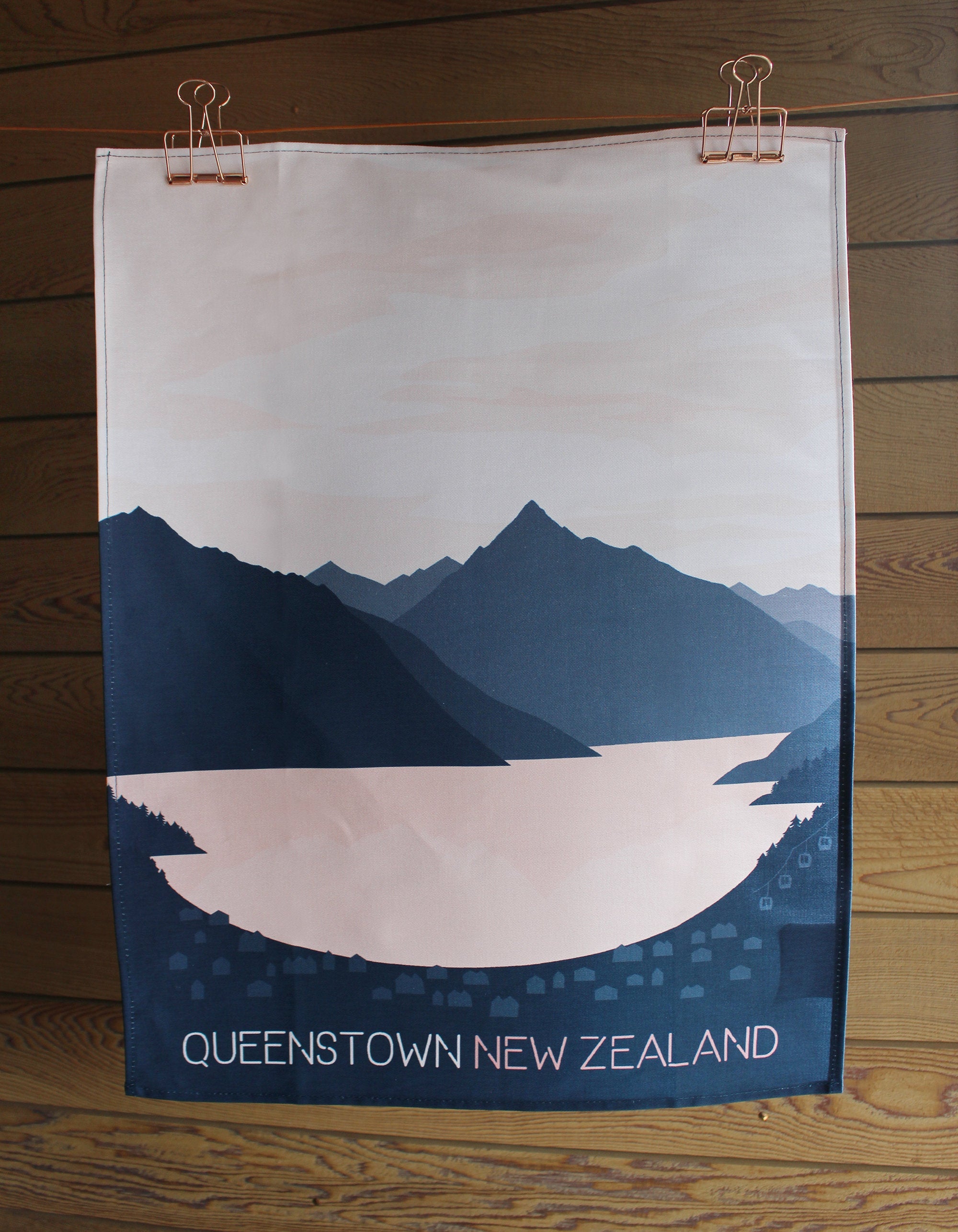 Queenstown New Zealand contemporary designer souvenir tea (dish) towel