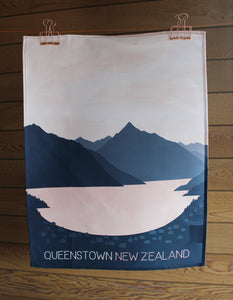 Queenstown New Zealand contemporary designer souvenir tea (dish) towel