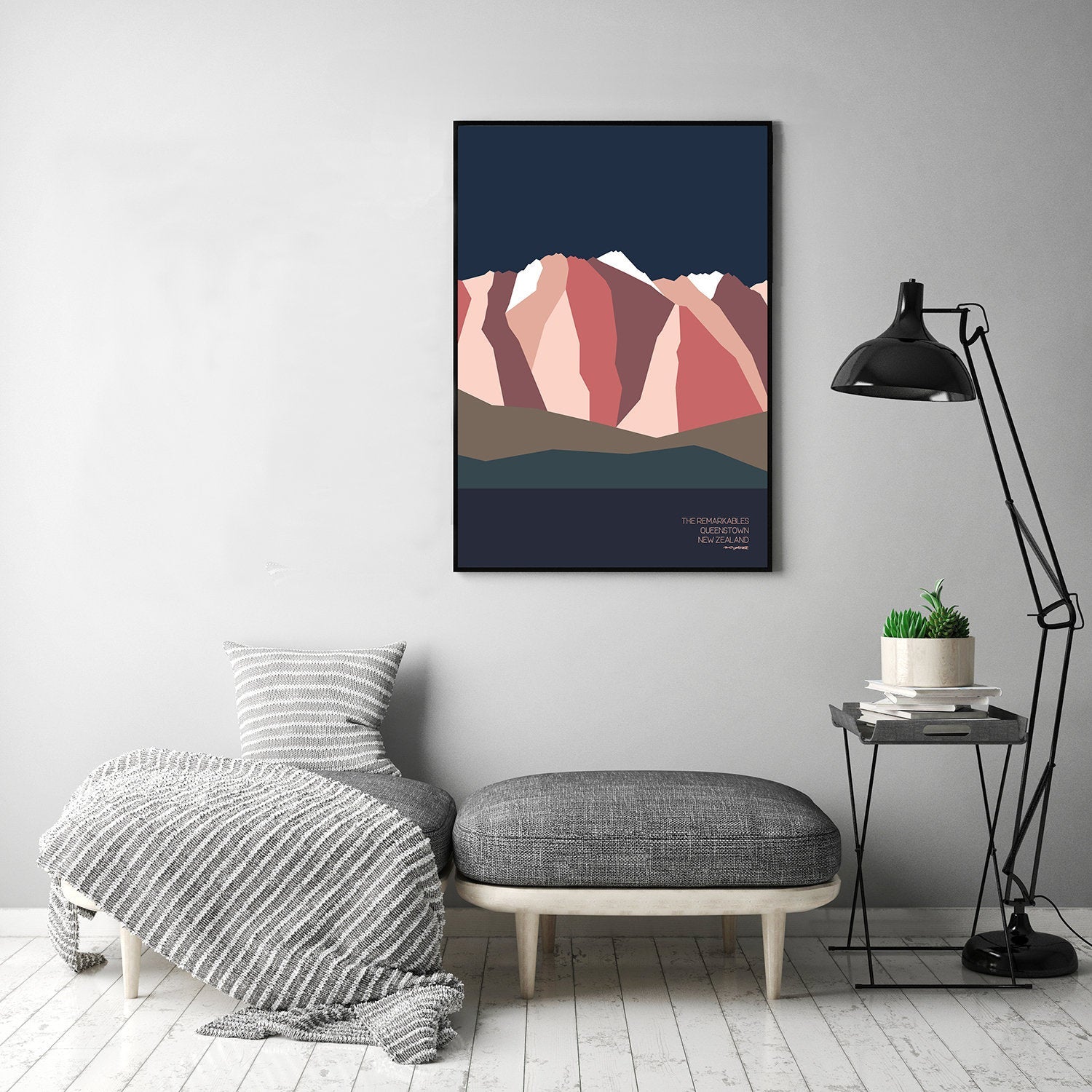 The Remarkables Mountain Range Queenstown, New Zealand. Modern Abstract Landscape Art Print