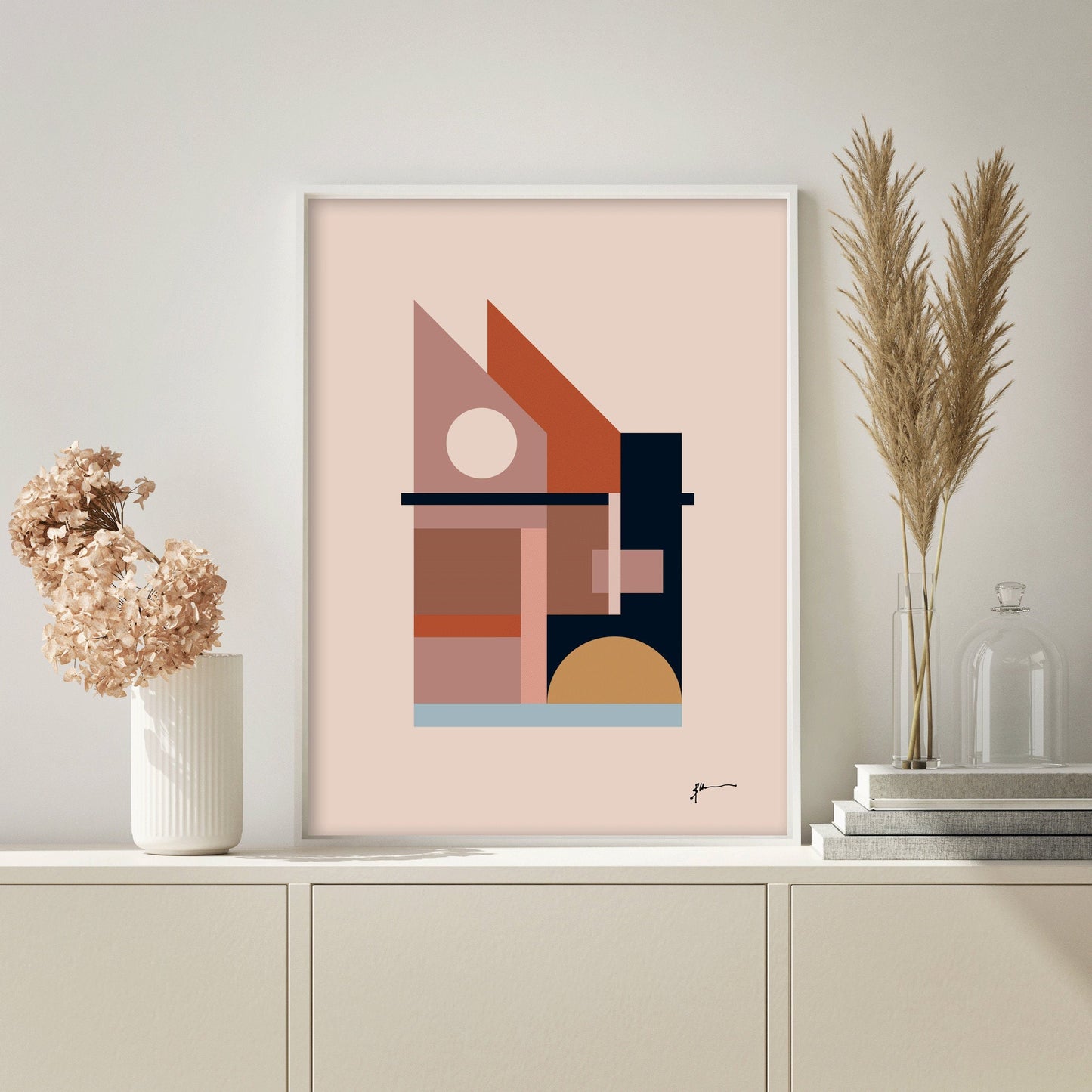 Mid Century Abstract House Wall Art Print