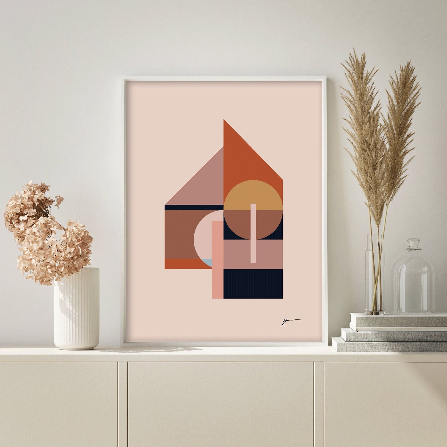 Mid Century Abstract House Wall Art Print