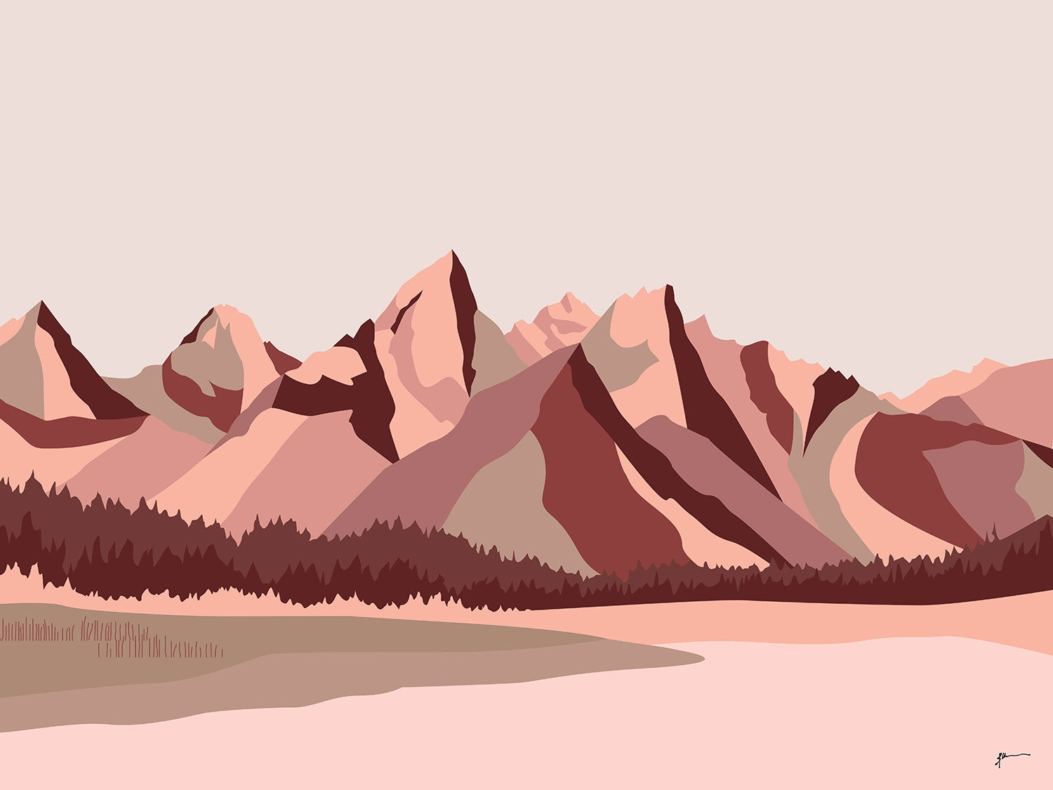 modern teton art print