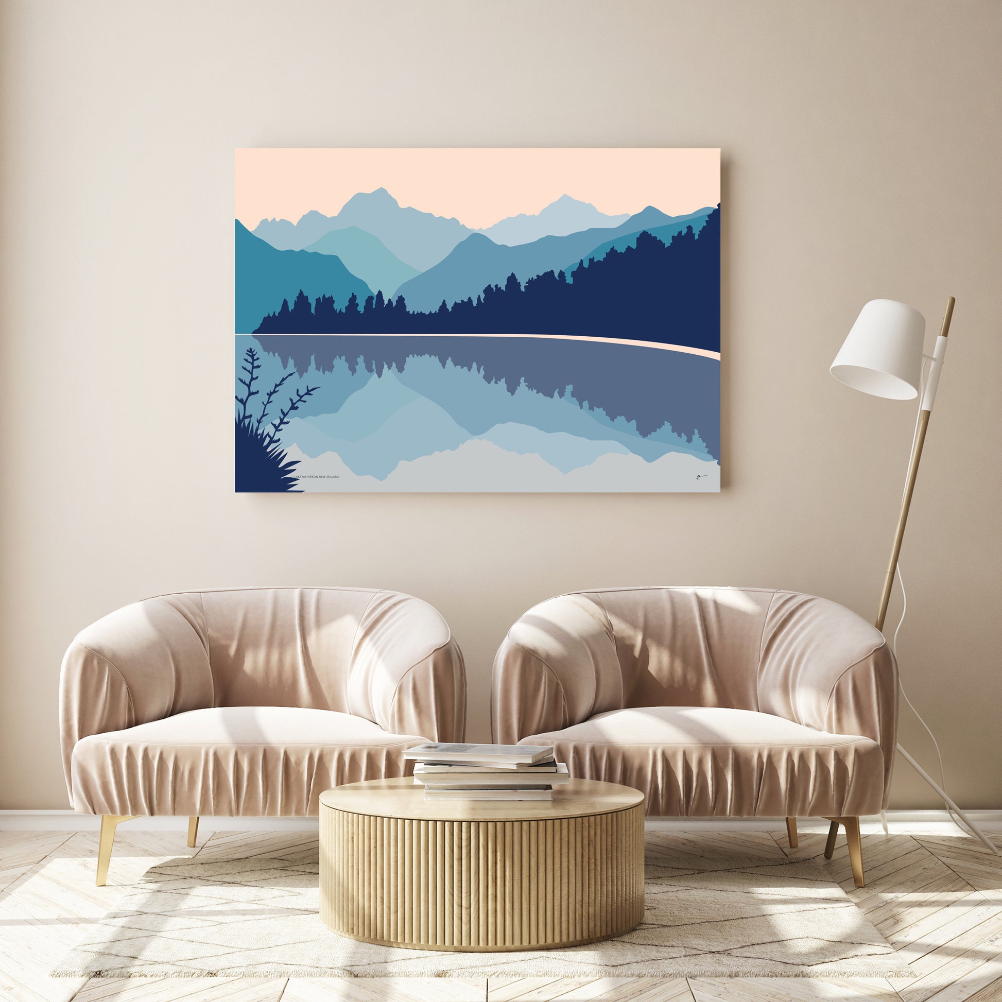 nz art print Lake Matheson West Coast New Zealand