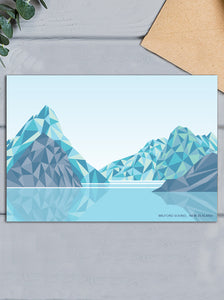 Milford Sound, Mitre Peak, New Zealand Geometric Design Greeting Card