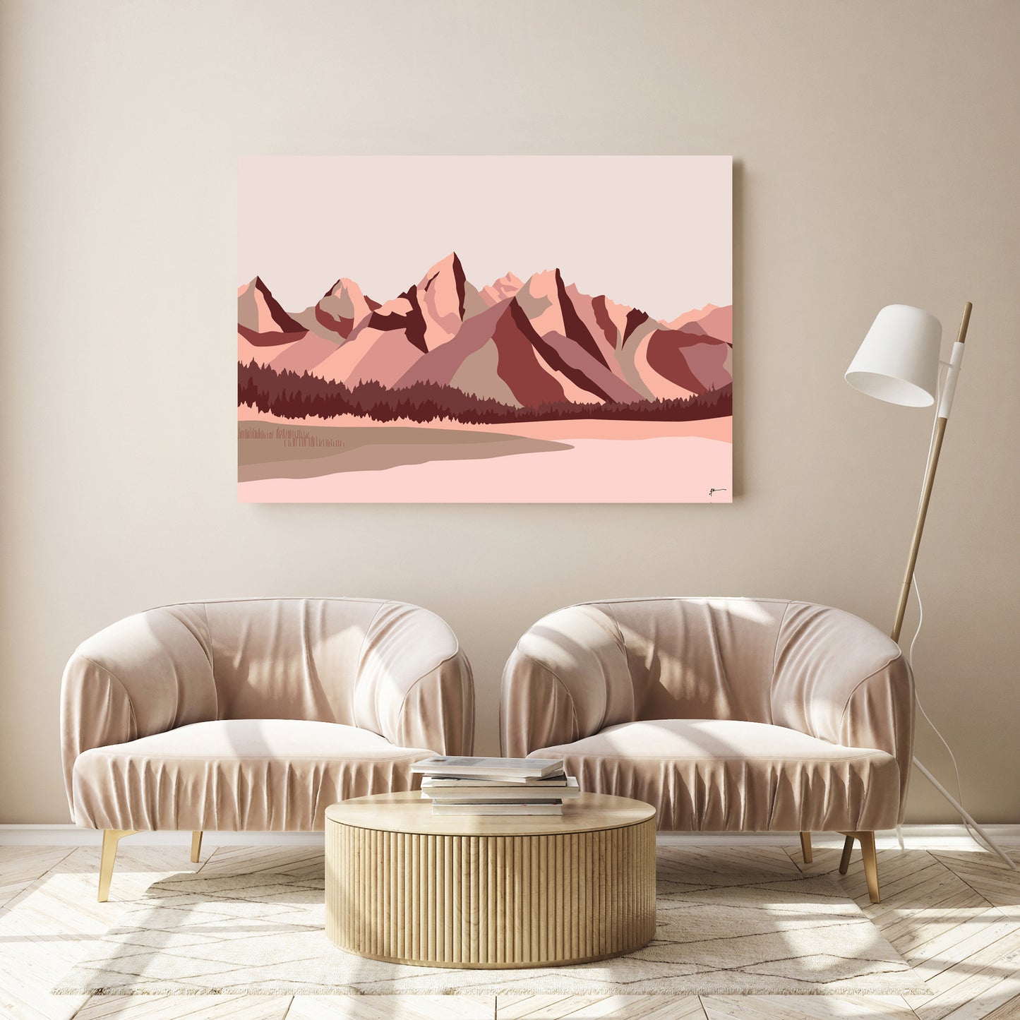 modern teton canvas print