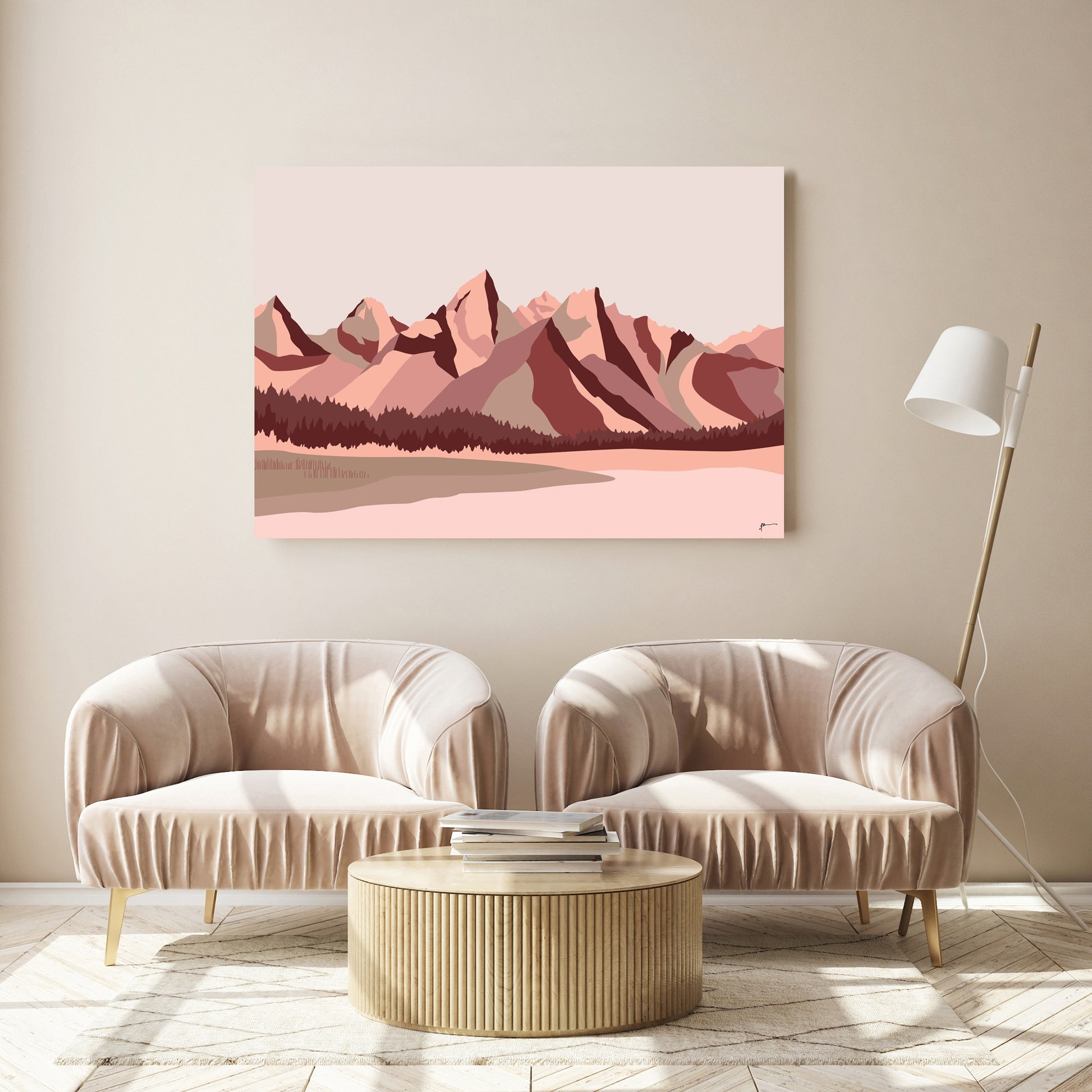 modern teton canvas print