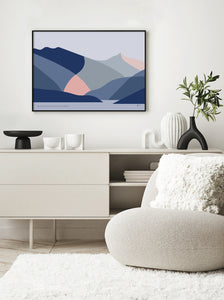 Treble Cone and Black Peak viewed from Glendhu Bay Lake Wanaka New Zealand Art Print
