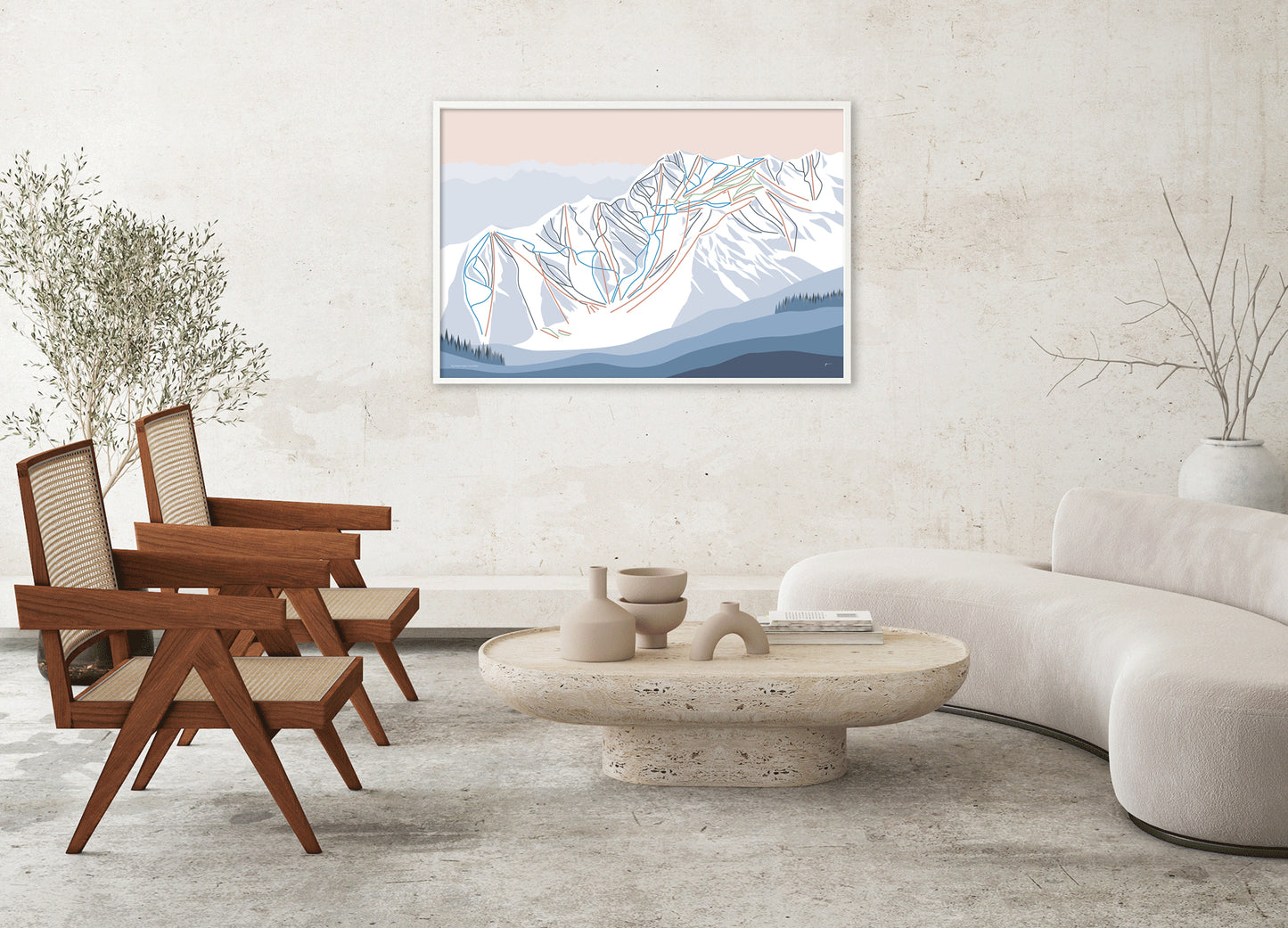 squaw valley art poster modern mountain print