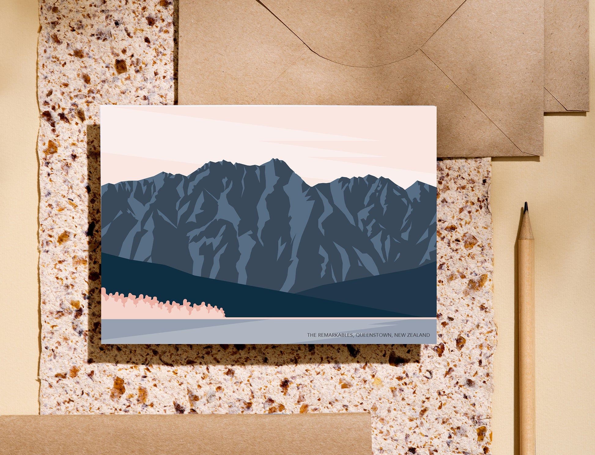 Remarkables Queenstown art greeting card