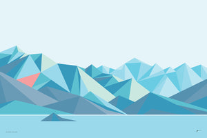 Lake Wanaka New Zealand Mountain Geometric Art Print